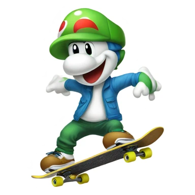 yoshi new year skate boarding sticker