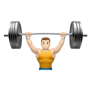 An emblem symbolizing weightlifting with a stylized barbell in the center, set against a simple, clean background. The barbell is prominent and sleek, with no athlete included. The design is bold, modern, and minimalistic sticker