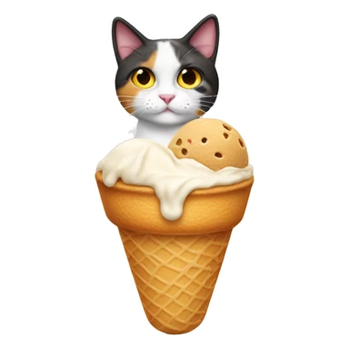 Icecream with calico cat sticker