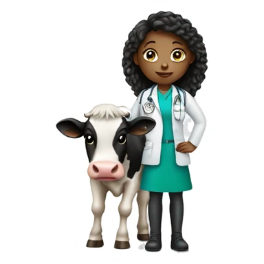 Girl vet with cow sticker
