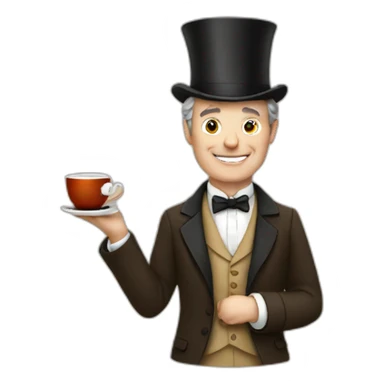 british gentleman with tea sticker