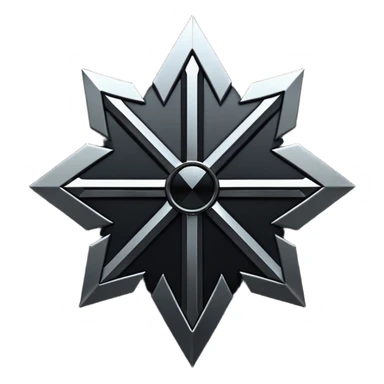 Emoji, dark futuristic cross, symmetrical geometric shape, black metal, gothic cyber aesthetic, minimal flat design, sharp edges, centered, transparent background do not use any other colors but metal and black sticker