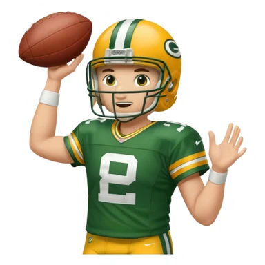 Green Bay packers player throwing the football sticker