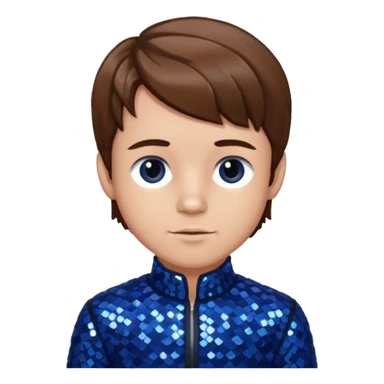 Wee Man from Jackass with brown hair, dark blue sequin outfit sticker