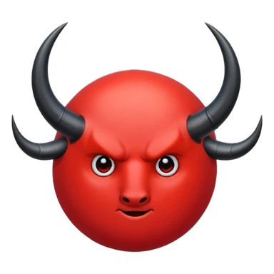 Red circle with black horns holding a trident sticker