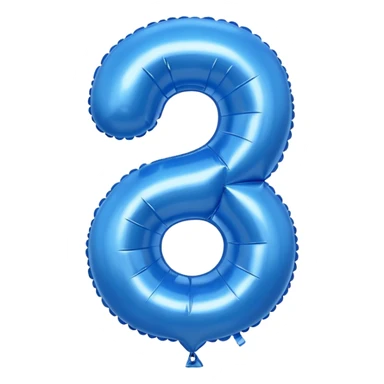 Number two in blue balloons sticker