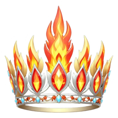 fantasy magic tiara of fire and ash low poly sticker