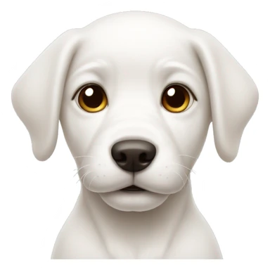 White puppy with brown ears sticker