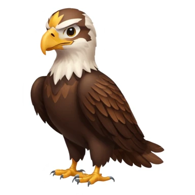 Create a single emoji of a Eagle in full body, shown at a slight side angle in a natural, characteristic pose. Cute and stylized like an emoji, but clearly recognizable.
 sticker