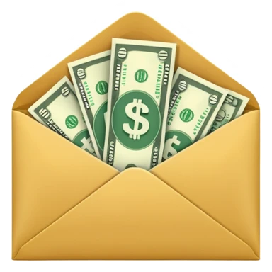 money in an envelope sticker