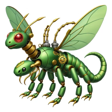 Steampunk-robot-Caterpie-Flygon-Scyther-fusion sticker