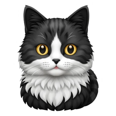 Cat black and white stain sticker