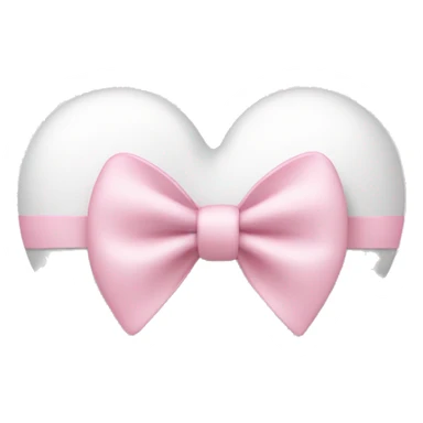 white heart with light pink bow sticker