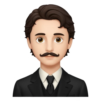 timothee with stache sticker