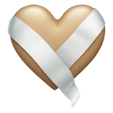 Beige heart with white ribbon sticker