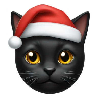 Black cat with Santa hat sticker