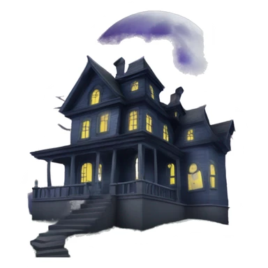 Haunted House Moon in Backgrouns sticker