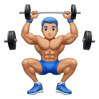 bodybuilder with blue shorts glute-bridges sticker