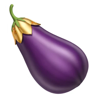 Original eggplant emoji wearing a halo sticker