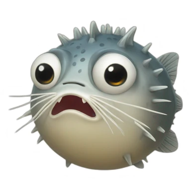 cat blowfish sticker