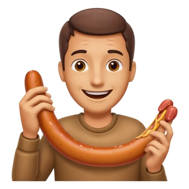 Face eating a sausage sticker