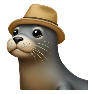 sealion with hat sticker