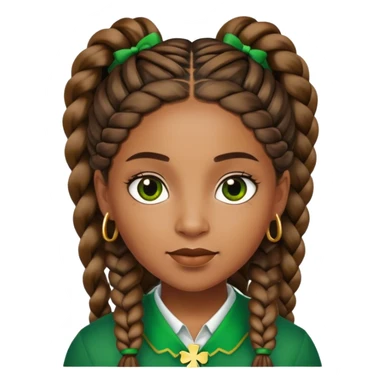 Brown woman with braids st Patrick’s day sticker