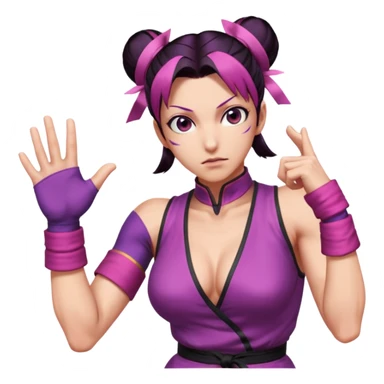Juri from Street Fighter 6, taunting pose sticker