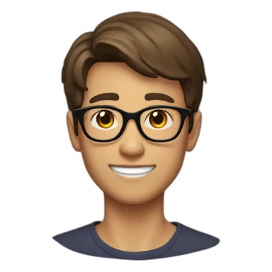 Classy short-brown-haired, bitter, bespectacled young man throwing grapes sticker