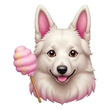 White belgian Shepard loves Cotton candy  in fall sticker