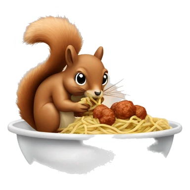 squirrel eating spaghetti and meatballs sticker