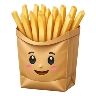 French fries in bag sticker