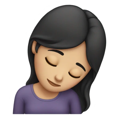 sleeping dark-haired girl sticker