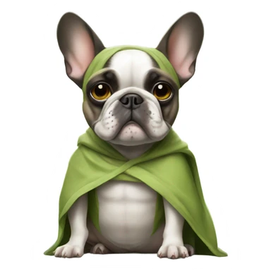 French bulldog in yoda costume sticker