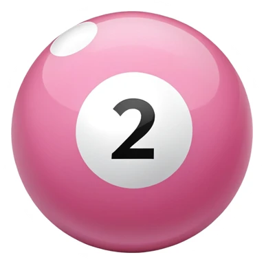 pink billiard ball with the number 23 inside a white circle sticker