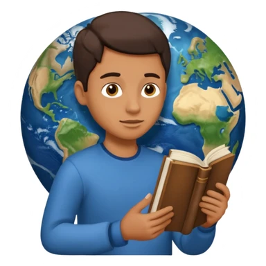 someone who is reading a book to learn the history of our planet  sticker