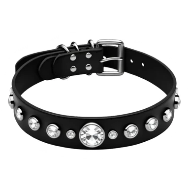 Black choker collar with white rhinestones  sticker