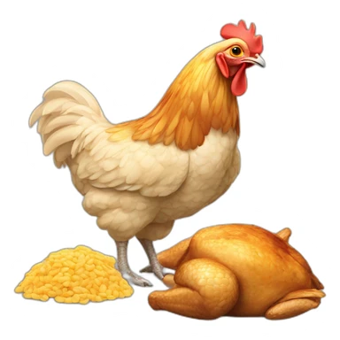 Poulet sur tortue sticker