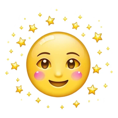 wink emoji with a sparkling sign and sparkles around sticker