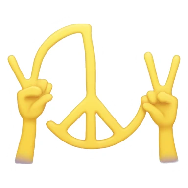 peace sign kawaii yellow smiley emoji sticker
