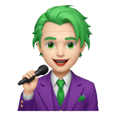 joker with, microphone, singing sticker