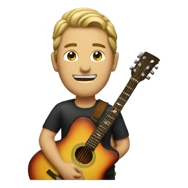 man with guitar sticker