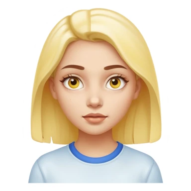 Generate a high-quality iPhone-style emoji of a girl with a small amount of yellow eye cream applied under the eyes, realistic shading, smooth gradient colors, subtle facial expression, simple white background, 3D cartoon-like style, high-resolution.


 sticker