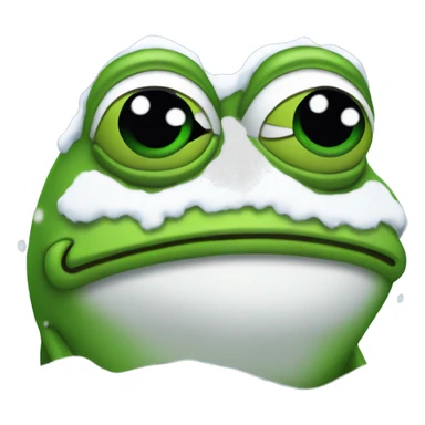 pepe the frog covered in snow sticker