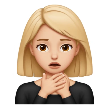 Girl pretending to choking herself out sticker