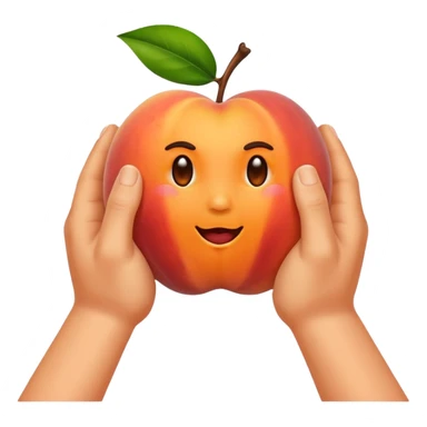 Hands slapping a peach sticker