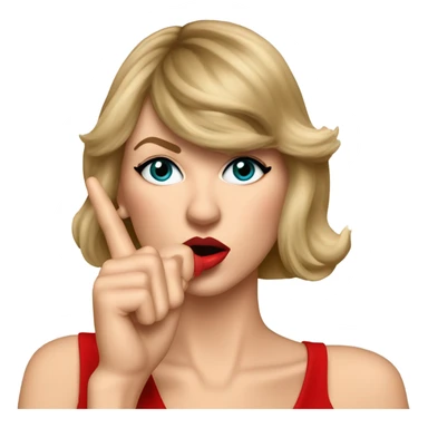 taylor swift with her index finger in front of her mouth shushing someone sticker
