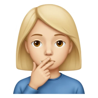 Silent face, shushing sticker