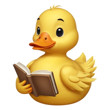 duck holding  book sticker
