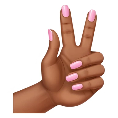 Medium brown skin hand thumbs up with light pink painted fingernail polish  sticker